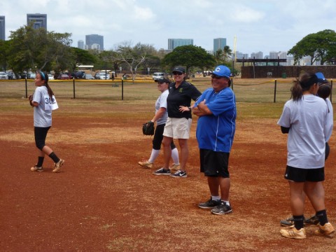 Coach Wente of Central Arizon and Coach Yamaguchi of Chaminade